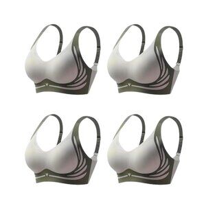 Medium Bra, Soft Comfortable Gather Bra,Wireless Push-Up Bra
